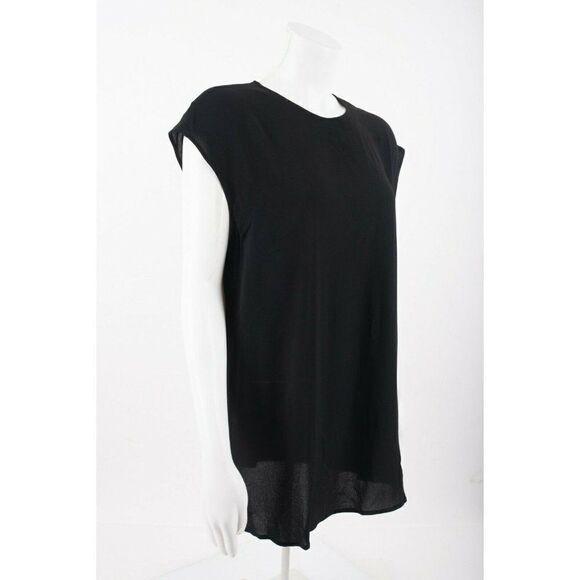 Max Mara Womens Renoir Blouse Top Shirt Cap sleeve Sz 14 L Black Made Italy NWT - Picture 6 of 7
